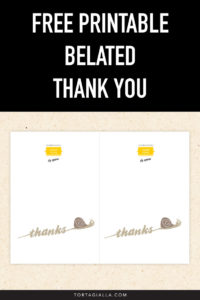 Free Belated Thank You Card Printable