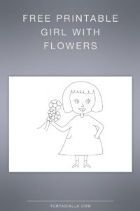 FREEBIE: Girl printable drawing for coloring and more!