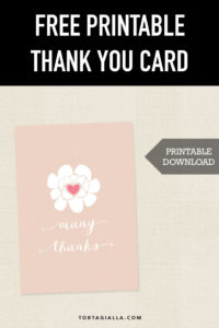 Free Printable Thank You Card on tortagialla.com