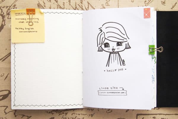 bullet journal setup - cover page