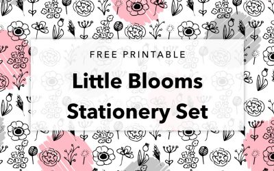 free printable little blooms stationery set
