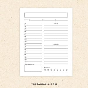 Preview of blank daily planner printable page.