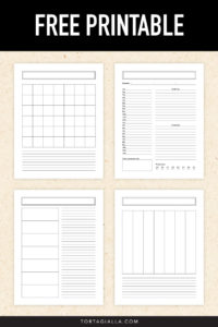 Create your own planner with these DIY free planner printables, compiling your own mix of layouts, trackers and pages for a custom functional system.