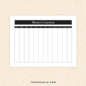 Preview of project calendar in timeline format.