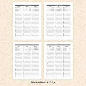2020 quarterly calendar pages - free PDF download printable