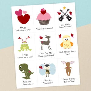 Printable Valentines Day Cards for Kids