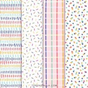 FREEBIE Birthday Pattern Paper Downloads for papercrafting, scrapbooking and gift wrapping - free download on tortagialla.com