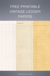 Download these free printable vintage ledger paper for all your junk journal and paper crafting projects - a variety of papers to choose from!