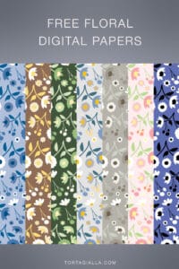 For scrapbooking, journaling and planner decoration, download these free floral digital papers on tortagialla.com