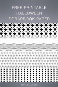 Free Printable Halloween Scrapbook Papers in black and white (easy to print) great for backgrounds in scrapbooking, journaling and more paper projects! tortagialla.com