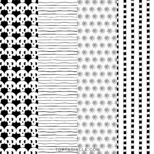 Free Printable Halloween Scrapbook Papers in black and white