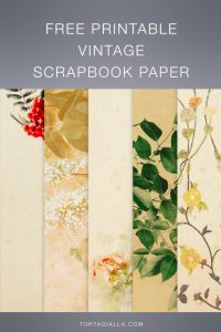 Free Printable Vintage Scrapbook Paper - Download the set on tortagialla.com