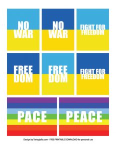 Preview of collage sheet no war peace freedom
