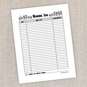 Reading Log Printable on MessyMommyCrafts.com