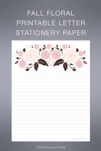 FREE DOWNLOAD - Check out this free Fall Floral Printable Letter Stationery Paper for download, great for pen pal writing and correspondence!
