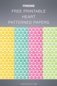 FREE DOWNLOAD: Get this set of free printable heart patterned papers on the tortagialla blog to use in journaling, scrapbooking and other papercrafting projects!