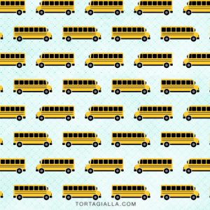 Preview of free printable school bus patterned paper download on tortagialla.com