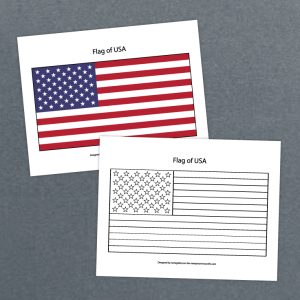Freebie printable flag of USA printables on messymommacrafts.com