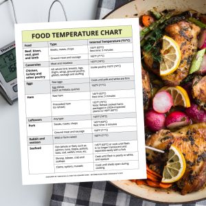 Free printable food temperature chart on Kenarry.com