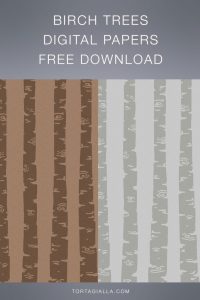 FREE DOWNLOAD: Birch tree digital papers designs in brown and grey for scrapbooking, journaling and other papercrafting projects. On tortagialla.com