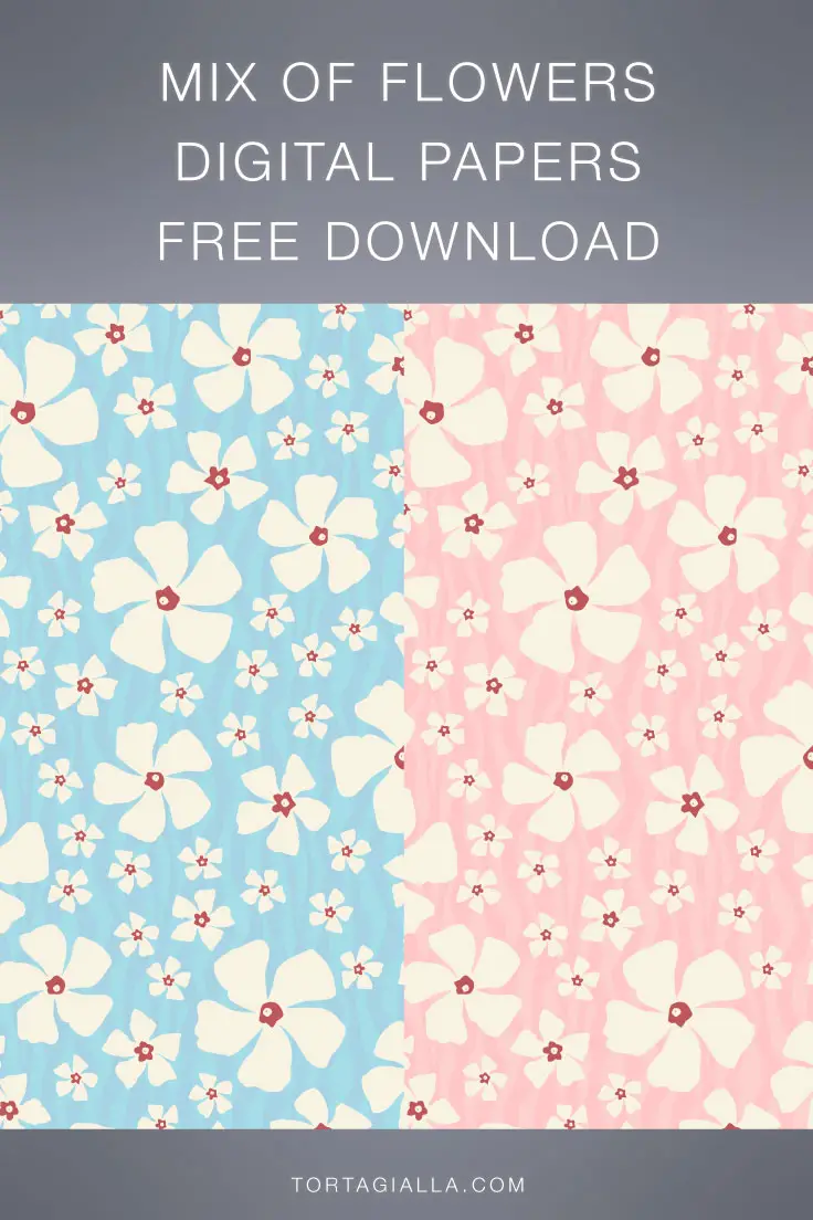 Download these lovely mix of flowers digital papers for your next papercrafting project on tortagialla.com