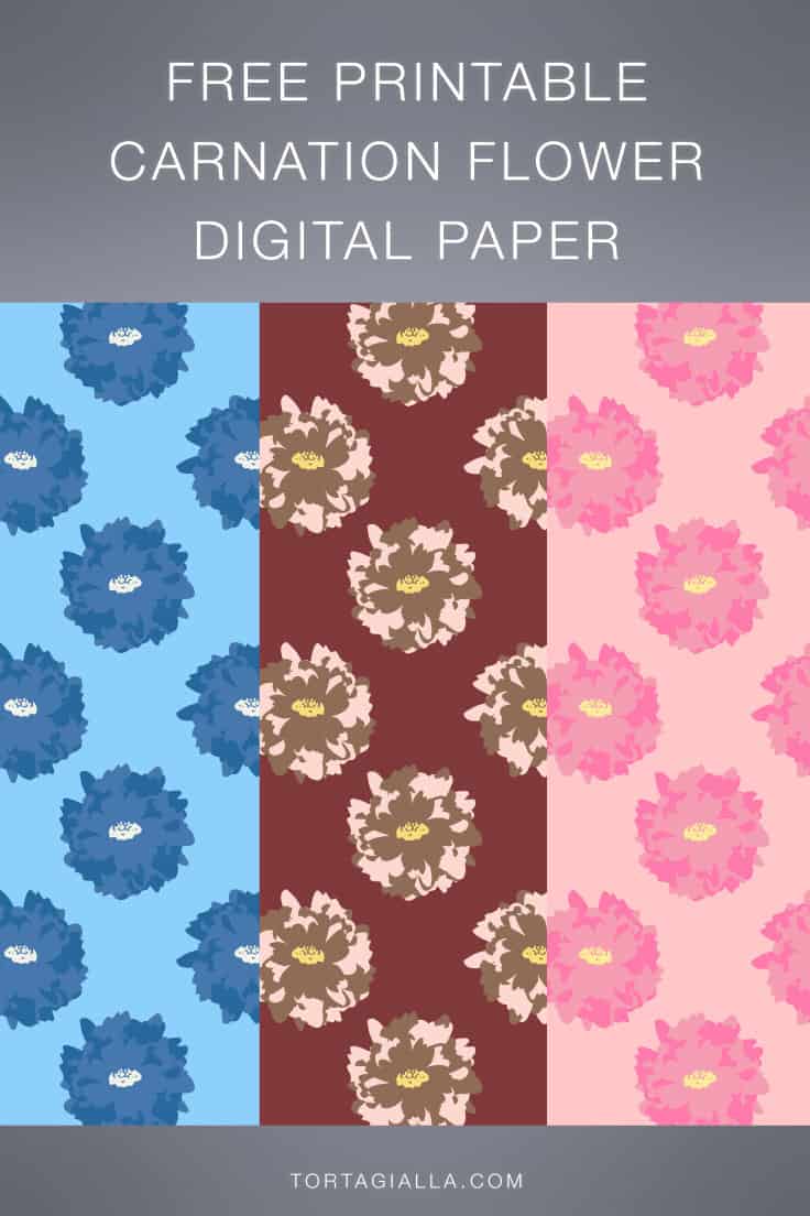 You can download free printable papers on tortagialla.com - free printable carnation flower digital paper...
