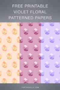 Download on tortagialla.com free printable violet floral patterned papers, perfect for your everyday journaling, scrapbooking and papercrafting projects at home.
