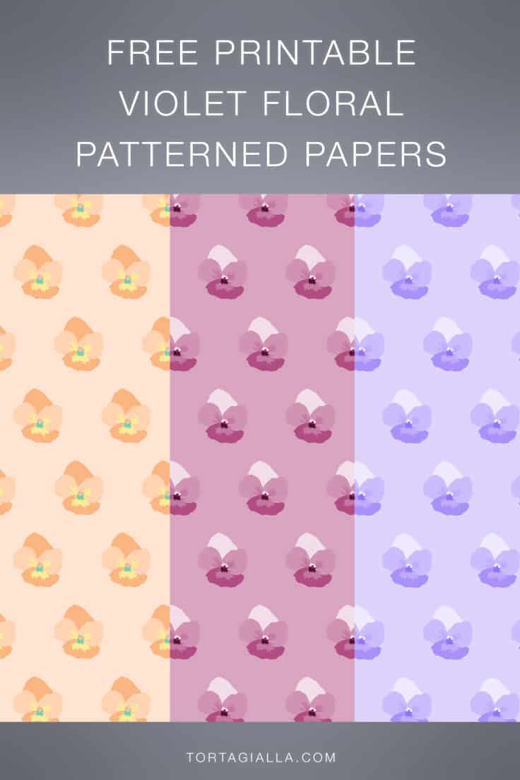 Download on tortagialla.com free printable violet floral patterned papers, perfect for your everyday journaling, scrapbooking and papercrafting projects at home.