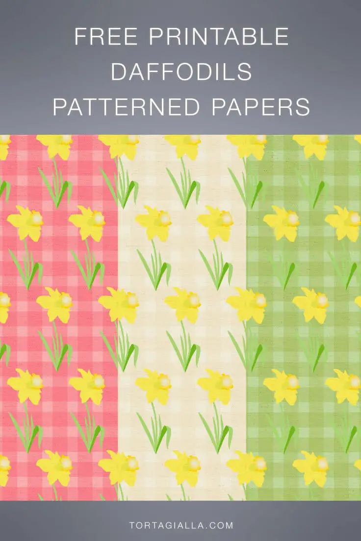 Download these free printable papers on tortagialla.com - daffodils floral digital papers.